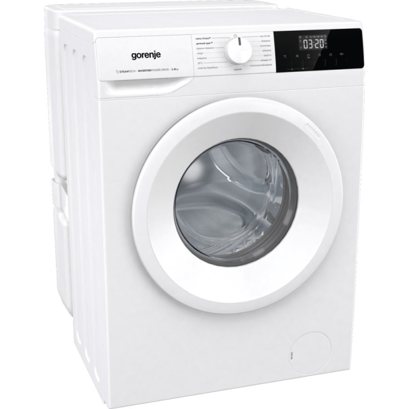 Gorenje Пральна машина фронтальна, з баком, 6кг, 1000, A+, 60см, дисплей, пар, інвертор, білий (WNHPI60SCSIR)