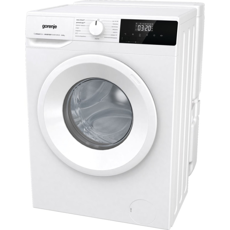 Gorenje Пральна машина фронтальна, з баком, 6кг, 1000, A+, 60см, дисплей, пар, інвертор, білий (WNHPI60SCSIR)