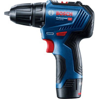 Bosch Шуруповерт-дрель аккумуляторный GSR 12V-30, 12В 2х2Ач, 18/30 Нм, 20+1, 420/1600об/мин, ЗУ, кейс, набор аксессуаров, 0.89 кг (0.601.9G9.001)