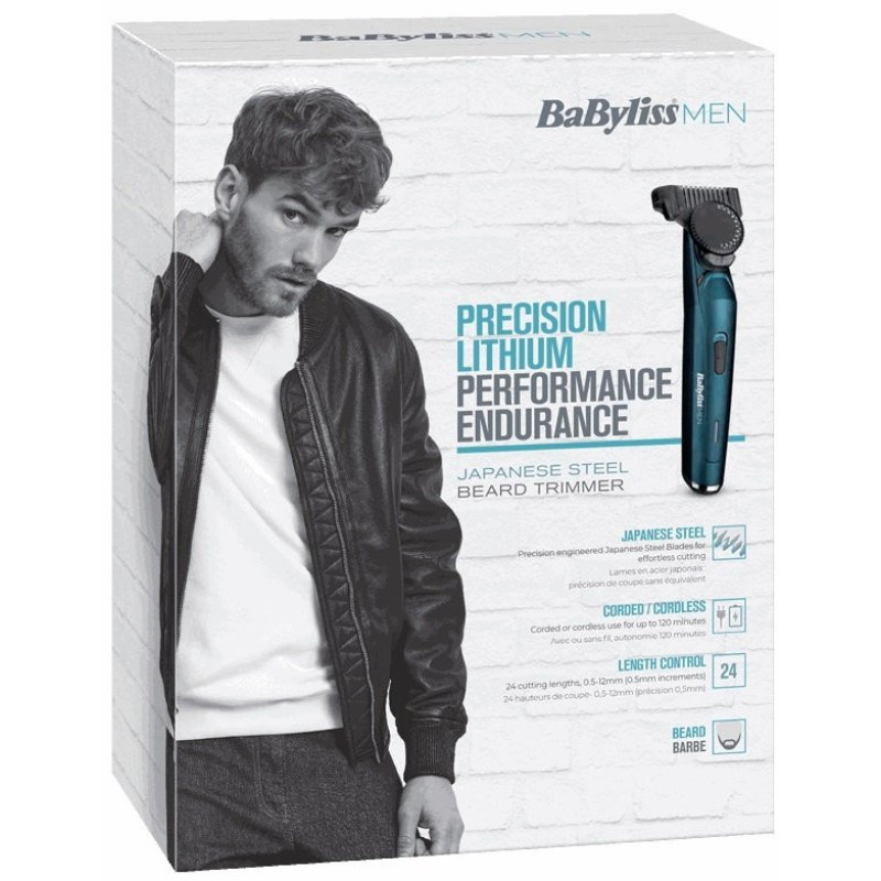 BaByliss Beard trimmer, 1 attachment, case, blue (T890E)