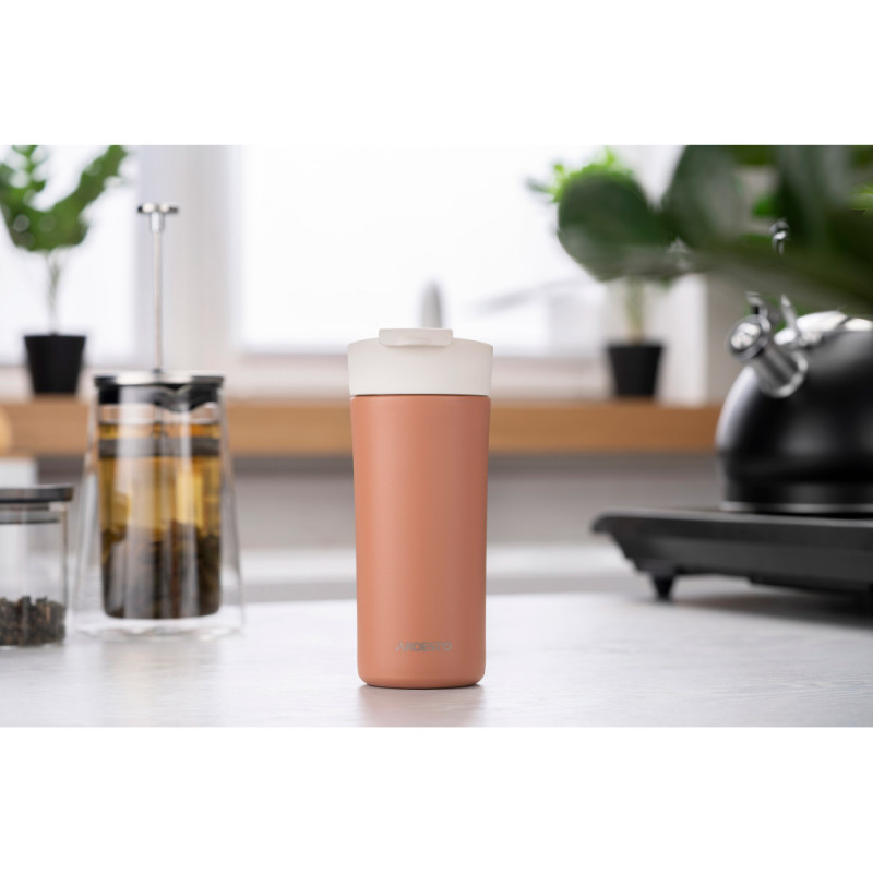 ARDESTO Travel mug Viaggio 400 ml, stainless steel, terracotta (AR2640TR)