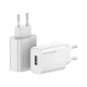 Зарядное устройство Grand-X Quick Charge QС3.0, + cable USB -> Type C 1m white (CH-550WT)