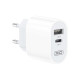 Зарядное устройство XO L97 (1Type-C/1USB/2.4A) + Type-C - Lightning White (XO-L97-LG)