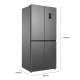 TCL Refrigerator multi-door, 185х84х68, ref-301l, freez.-169l, 4 doors, A++, NF, inv, display ext, fresh zone, inox (RP470CXE1UA)