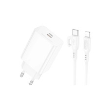 Зарядное устройство BOROFONE USB-C PD20W + cable USB-C to Lightning white (6941991111419)