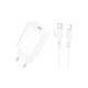 Зарядное устройство BOROFONE USB-C PD20W + cable USB-C to Lightning white (6941991111419)