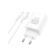 Зарядное устройство BOROFONE USB-C PD20W + cable USB-C to Lightning white (6941991111419)