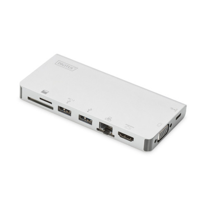 Digitus Хаб USB-C > HDMI/VGA/2xUSB-A/USB-C/SD/MicroSD/RJ54 (DA-70866)