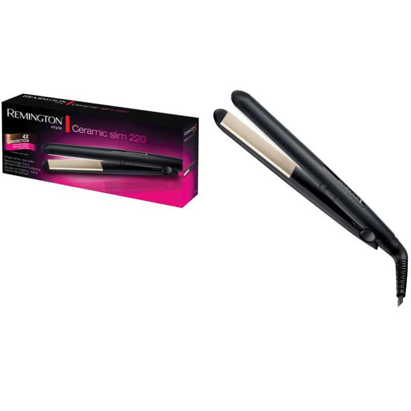 Remington Выпрямитель Ceramic Slim 220, 300Вт, 180-220С, керамика, черный (S1510)
