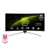 MSI Монитор 34" MAG 345CQR 2xHDMI, DP, VA, 3440x1440, 21:9, 180Hz, 1ms, sRGB 120%, CURVED, FreeSync, HAS (9S6-3DD14H-021)