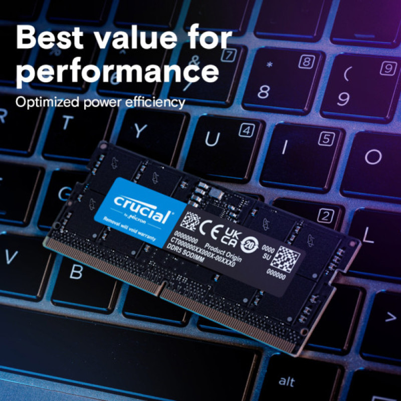 Модуль пам'яті для ноутбука SoDIMM DDR5 8GB 5600 MHz Micron (CT8G56C46S5T)