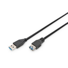 Дата кабель USB 3.0 AM/AF 3.0m black Digitus (AK-300203-030-S)