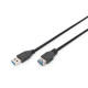 Дата кабель USB 3.0 AM/AF 3.0m black Digitus (AK-300203-030-S)