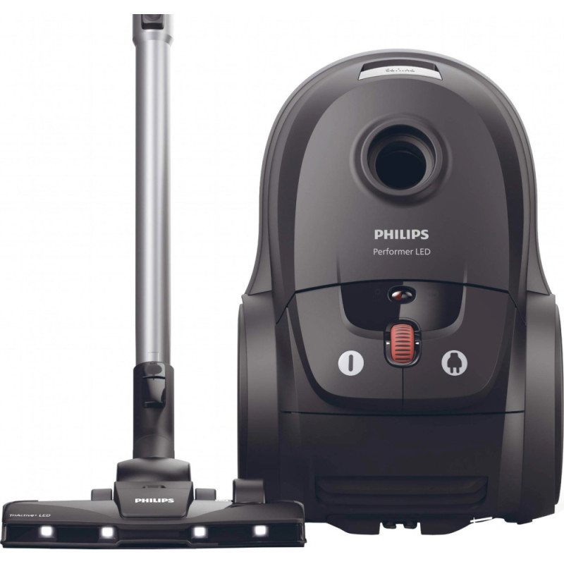 Philips Baggy VC Series 8000, 900W, dust cont -4L, НЕРА 13, LED strip light, black (XD8122/10)
