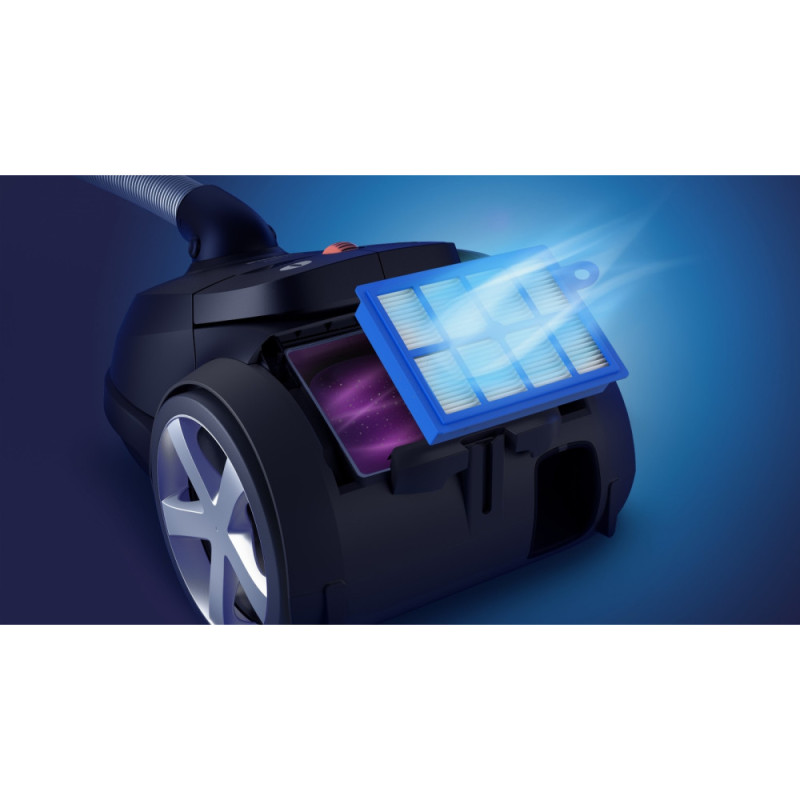 Philips Baggy VC Series 8000, 900W, dust cont -4L, НЕРА 13, LED strip light, black (XD8122/10)