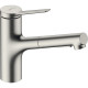 Hansgrohe Sink tap Zesis M33, spout lenght - 219mm, pull-out, 1-handle, KM150, steel (74800800)