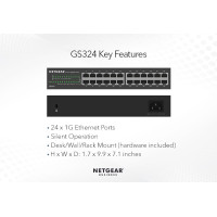 NETGEAR Комутатор GS324 24xGE, некерований (GS324-200EUS)