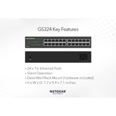 NETGEAR Комутатор GS324 24xGE, некерований (GS324-200EUS)