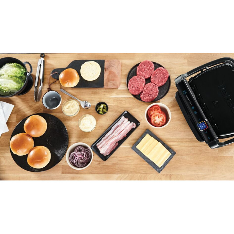Tefal grill Tefal clamping OptiGrill Elite, 2000W, temp. regimes-15, removable plates, metal, black (GC750830)