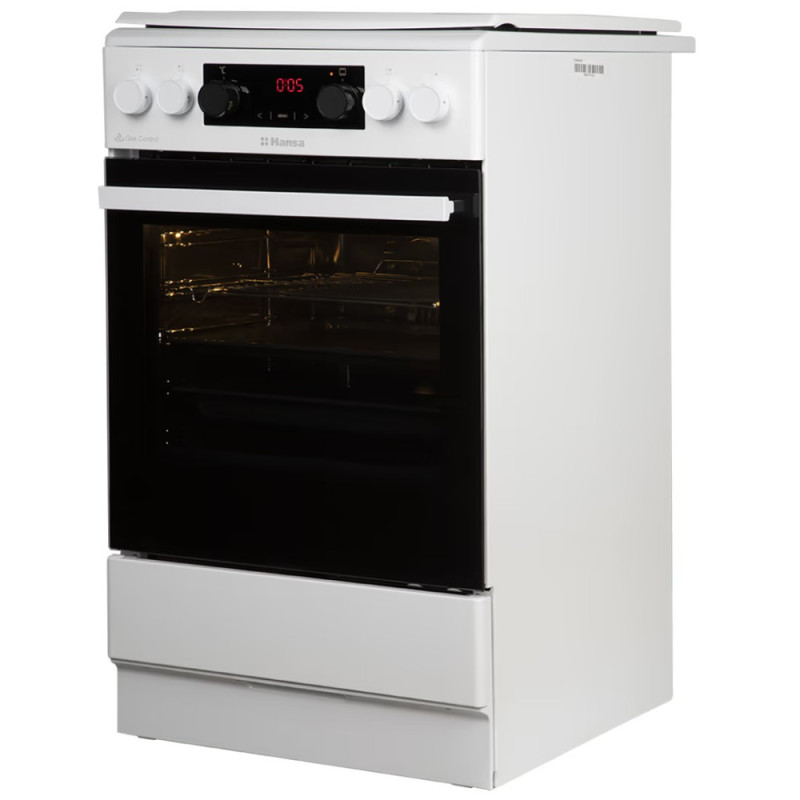 Hansa Плита комби, 65л, 50x60см, дисплей, конвекция, чугун, белый (FCMW59329)