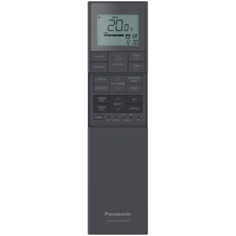 Panasonic Кондиционер Etherea 20м2 инвертор 7000BTU 2.0кВт A+++/A++ -20°С Wi-Fi R32 чёрный (CS-XZ20ZKEW-H/CU-Z20ZKE)