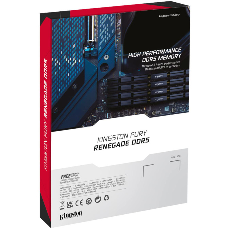 Kingston Memory DDR5 32GB KIT (16GBx2) 7600 FURY Renegade XMP Silver (KF576C38RSK2-32)