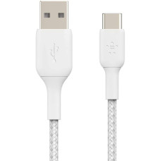 Belkin Кабель USB-A > USB-C зарядки/синхронизации, 1м, Type-C, витой, белый (CAB002BT1MWH)