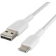 Belkin Кабель USB-A > USB-C зарядки/синхронизации, 1м, Type-C, витой, белый (CAB002BT1MWH)