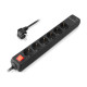 Мережевий фільтр живлення REAL-EL RS-PROTECT 605 3m, black (EL122300041)