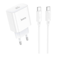 Зарядний пристрій HOCO C76A Pro Majestic USB-C PD30W + cable USB-C to USB-C White (6942007616324)