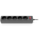 Сетевой фильтр питания REAL-EL RS-Protect 505, 1.8m, black (EL122300044)