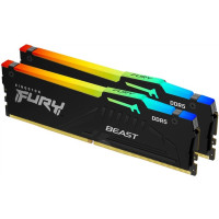 Kingston PC Memory DDR5 128GB KIT (64GBx2) 5600 FURY Beast RGB (KF556C40BBAK2-128)