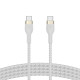 Belkin Cable USB-С - USB-C BRAIDED SILICONE, strap with magnet, 1m, white (CAB011BT1MWH)
