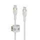 Belkin Cable USB-С - USB-C BRAIDED SILICONE, strap with magnet, 1m, white (CAB011BT1MWH)