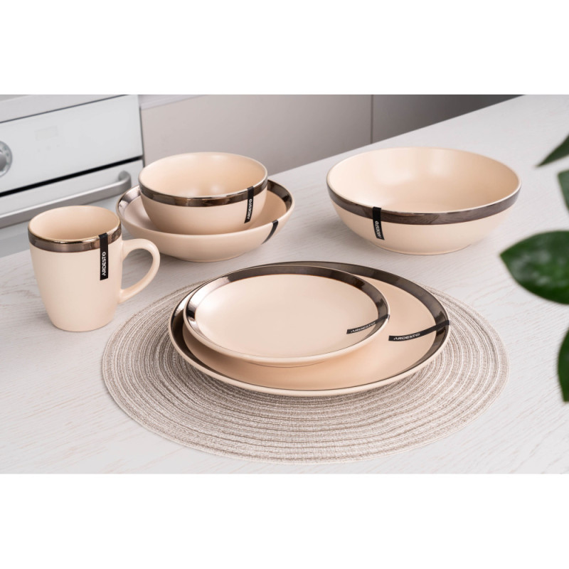 ARDESTO Тарілка обідня Liguria, 26 см, Cream, кераміка (AR2926LCC)
