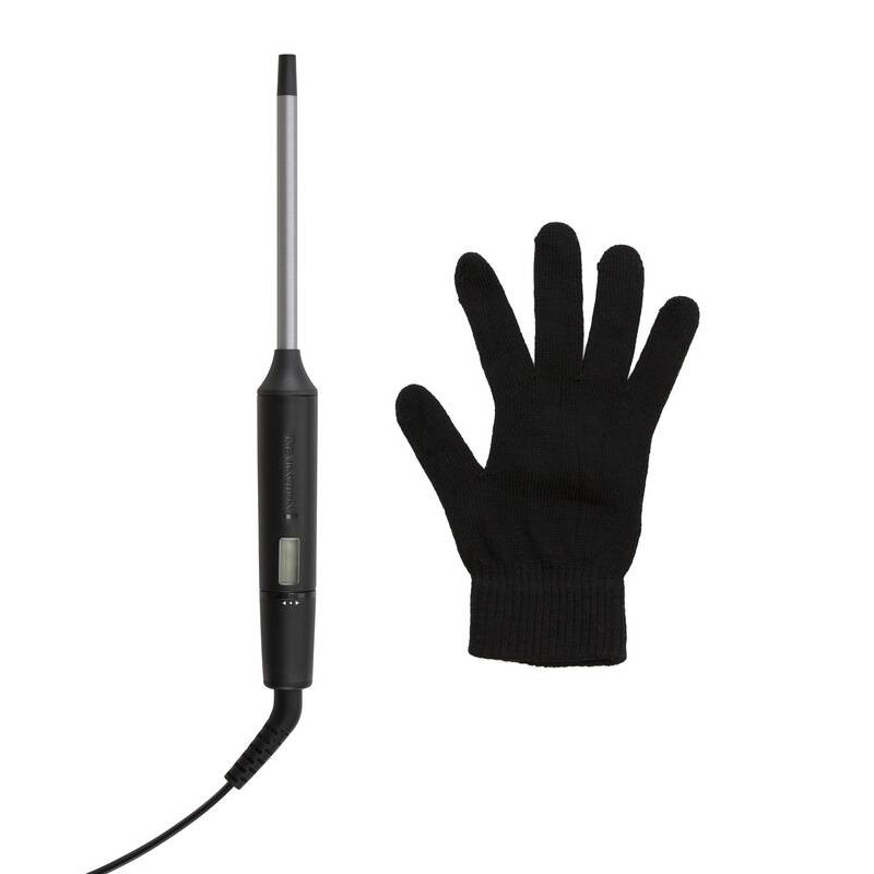 Remington urling iron Pro Tight Curl Wand, 25V, temp. modes-10, D-10mm, 130-220С, display, ceramics, tourmaline, gray-black (CI6X10)