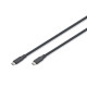 Digitus USB Silicone connection cable, USB-C - USB-C 1m, USB 3.2 Gen2, 10G, 4K, 100W, black (AK-300342-010-S)