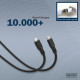 Digitus USB Silicone connection cable, USB-C - USB-C 1m, USB 3.2 Gen2, 10G, 4K, 100W, black (AK-300342-010-S)