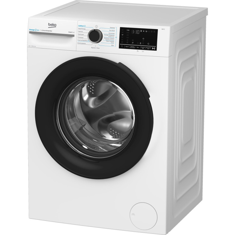 Beko WM Beko front load, 8kg, 1400, A, 55cm, display, invertor, steam, white (BM3WFSU48415WB)