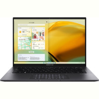 Ноутбук Asus ZenBook 14 OLED UM3402YA-KM750 (90NB0W95-M01C10); 14" 2.8K (2880x1800) OLED глянцевый 90 Гц , AMD Ryzen 5 7430U (2.3 - 4.3 ГГц) , RAM 16 ГБ (Max 16 ГБ) , SSD 512 ГБ , AMD Radeon Graphics , без ОП , Wi-Fi , BT , веб-камера , Без ОС , US MIL-STD 810H , TPM , металл , 1.39 кг , черный , подсветка клавиатуры , сканер отпечатков пальцев