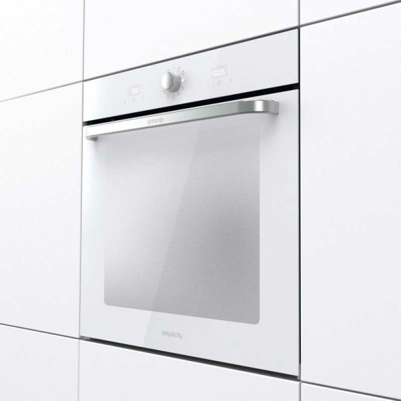 Gorenje Духова шафа електрична, 77л, A, пара, дисплей, макс.темпер.-300, білий (BOS6737SYW)