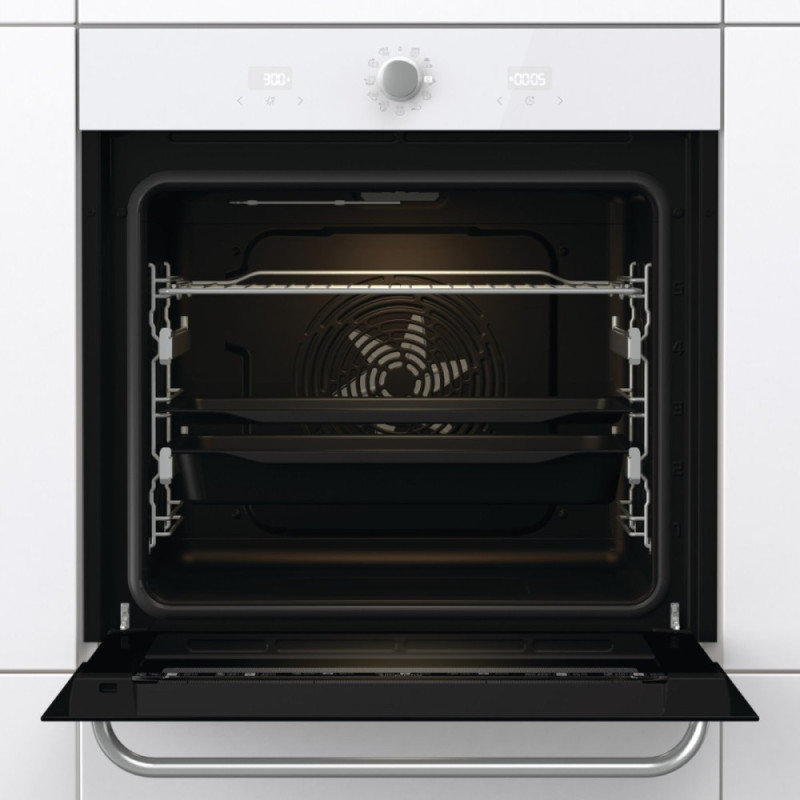 Gorenje Духова шафа електрична, 77л, A, пара, дисплей, макс.темпер.-300, білий (BOS6737SYW)