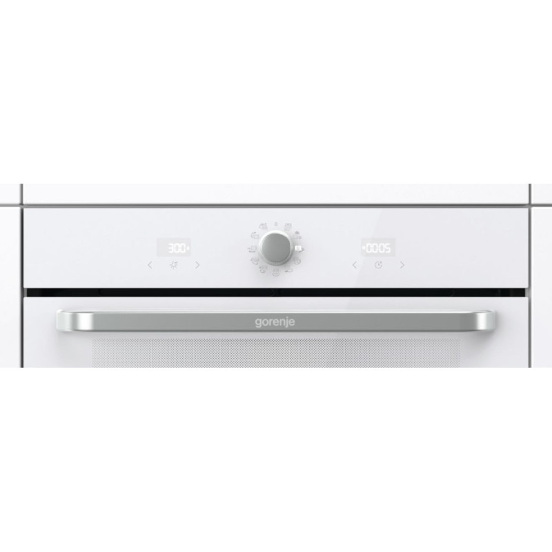 Gorenje Духова шафа електрична, 77л, A, пара, дисплей, макс.темпер.-300, білий (BOS6737SYW)