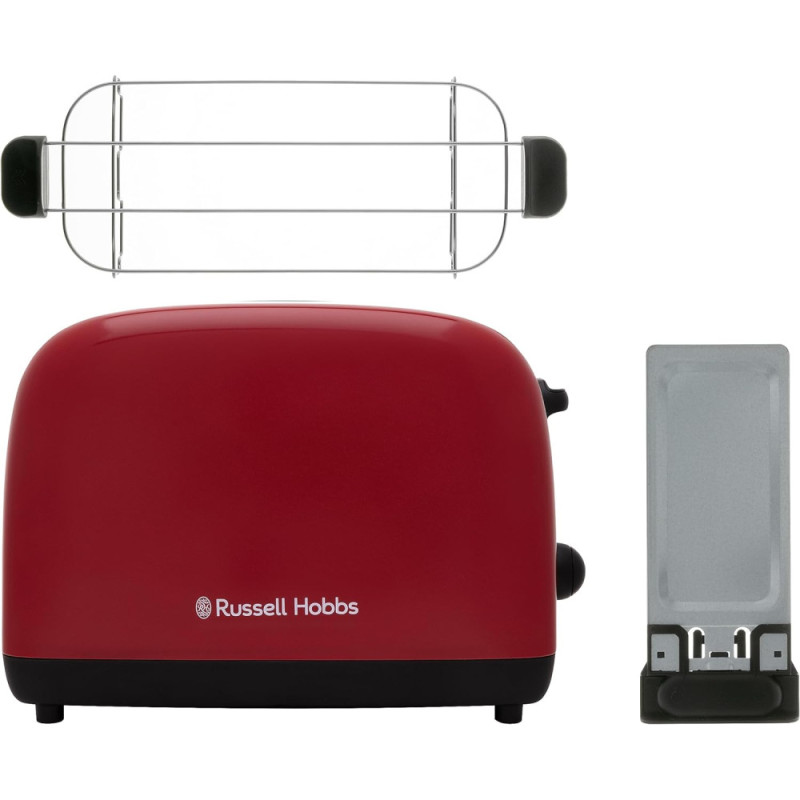 Russell Hobbs Toaster Colours Plus, 1600W, inoxав., heating, defrosting, red (26554-56)