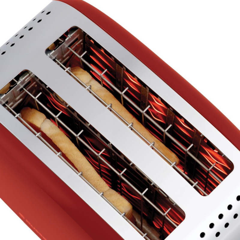 Russell Hobbs Toaster Colours Plus, 1600W, inoxав., heating, defrosting, red (26554-56)