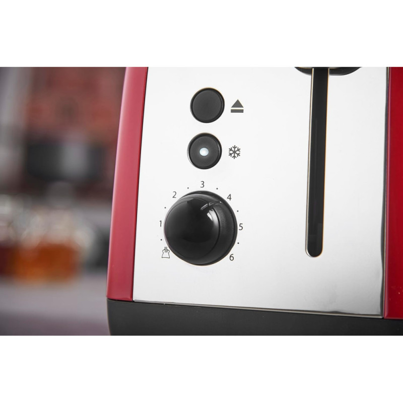 Russell Hobbs Toaster Colours Plus, 1600W, inoxав., heating, defrosting, red (26554-56)