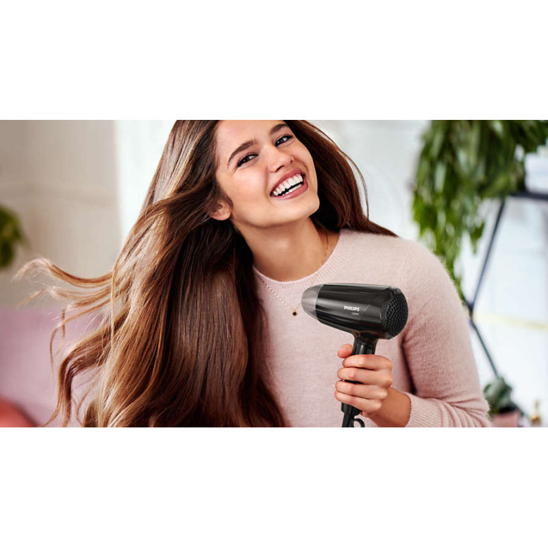 Philips Фен EssentialCare дорожный, 1200Вт, режимов-3, хол. обдув, черный (BHC010/10)