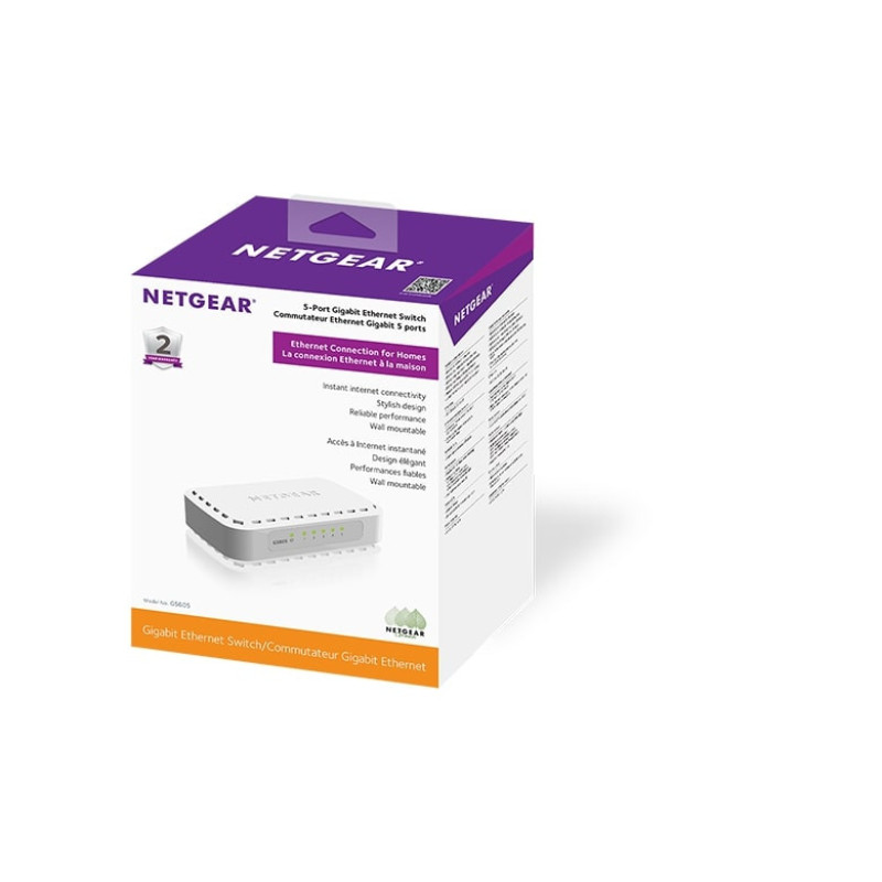 NETGEAR Коммутатор GS605 5xGE, некерований (GS605-400PES)