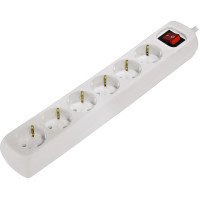 HAMA Power Strip Multiple 6XSchuko 3G*1.5мм ws 3м White (00030533)