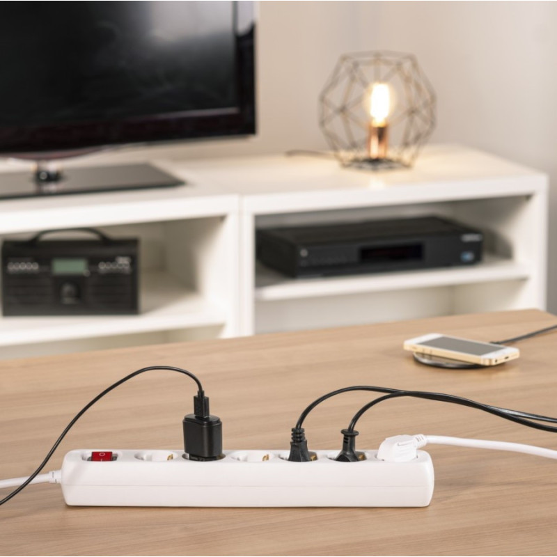 HAMA Мережевий подовжувач Multiple 6XSchuko 3G*1.5мм ws 3м White (00030533)